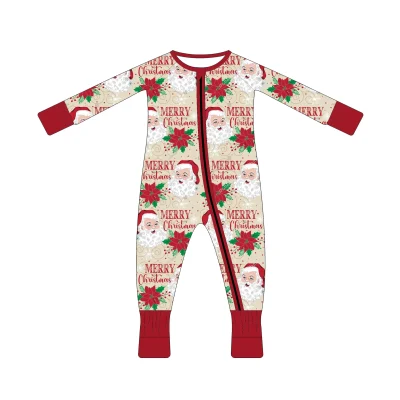 Christmas Eve Baby Pajamas Wholesale | Warm Bamboo Fleece Footed Pyjamas | with Grippy Soles for Toddlers
