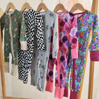 RTS Bamboo Zippy Boutique   Clothing Rompers Long Sleeves Sweet Styles Wholesale Bamboo Baby Pajama