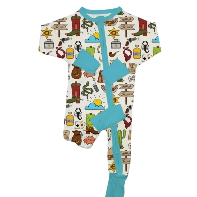 Bamboo Baby Pajamas  Zippy Soles | Wholesale Non-Slip Footie Pajamas Soft Fabric for Crawling Kids