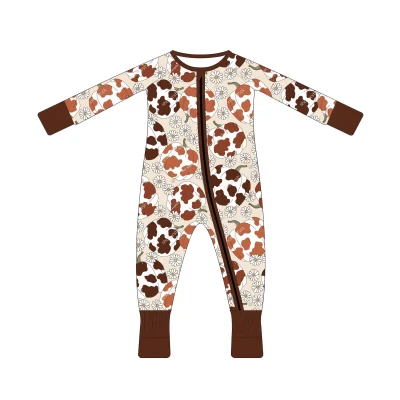 Cozy Winter Baby Pajamas Zip Wholesale Thermal Bamboo Clothing | Non-Slip Socks Included for Toddler