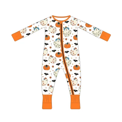 Breathable Bamboo Sleepwear - Halloween Baby Zippy Romper Jumpsuit for Infants | Soft Toddler Pajamas Kids Clothing