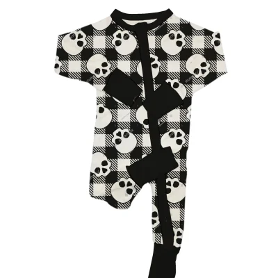 JAYE  Halloween Rompers With Cuffs Low Moq Double Zipper Long Sleeves Bamboo Children Sleeper