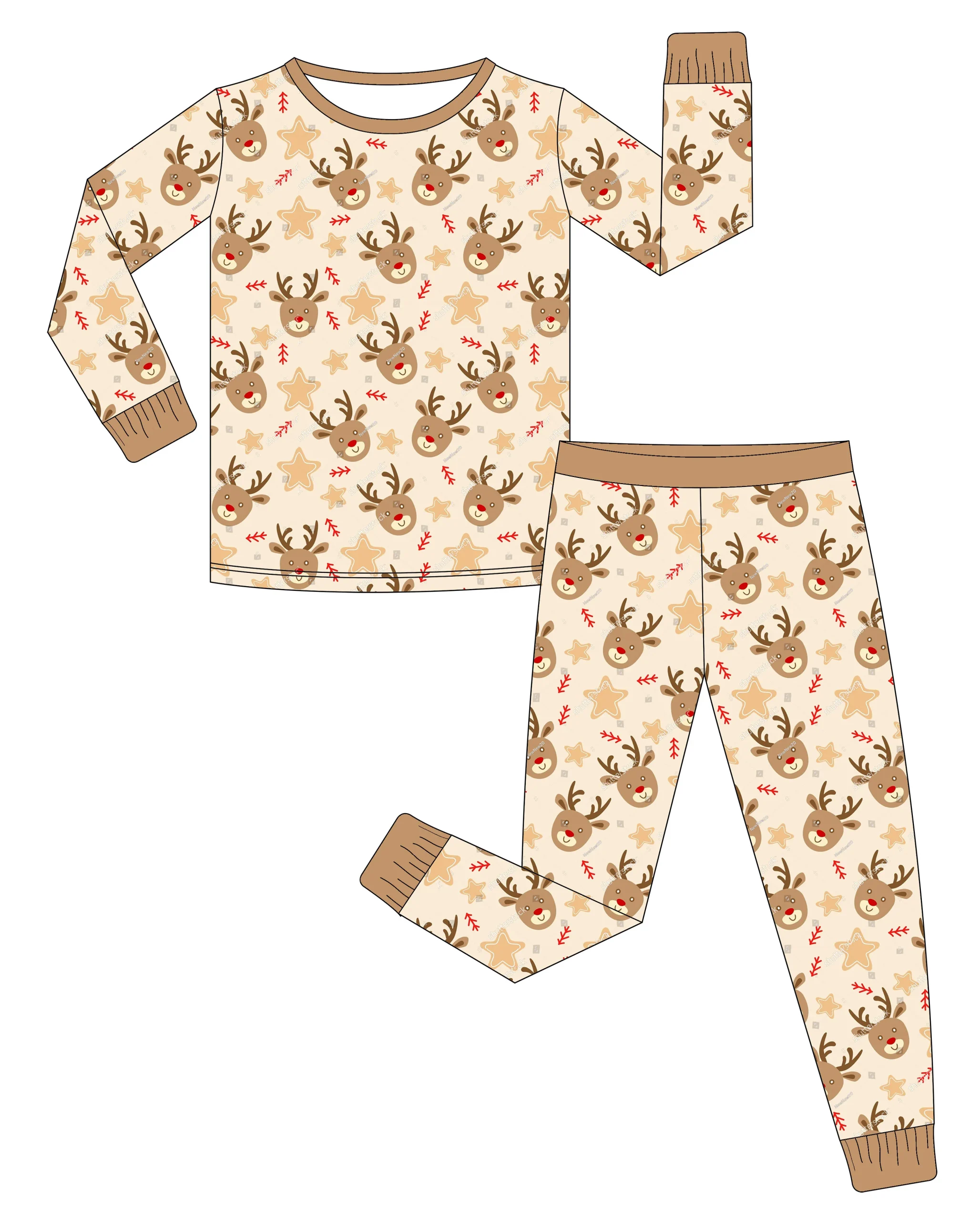 Eco Friendly Baby 2pcs Set Romper Wholesale Bamboo Sleepwear Christmas Bamboo Toddler Pajamas Custom Kids Clothing Manufacturer - Image 3
