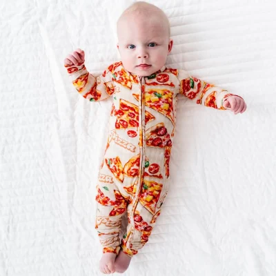 Wholesale Duck Printing Bamboo Pajamas Zipper Children Kids Clothing Kids Baby Clothes Cute Soft Bundle Clothing