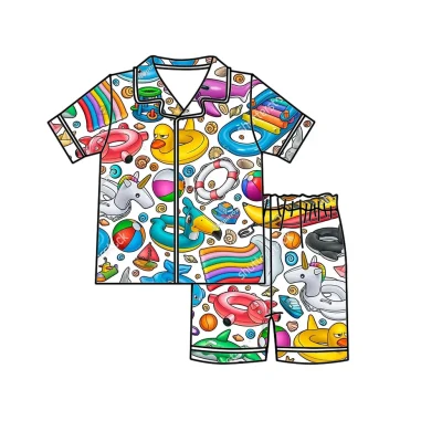 Custom Print Baby Bamboo Sleeper Soft Set Fold Over Environmentally Baby Bodysuit Bamboo Viscose Baby Pajamas Clothes Suit