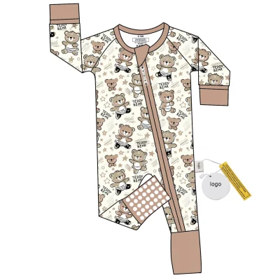 Unisex Bamboo Fabric Convertible Zipper Romper Custom Soft for Newborn Toddler Kids Winter ODM Supply
