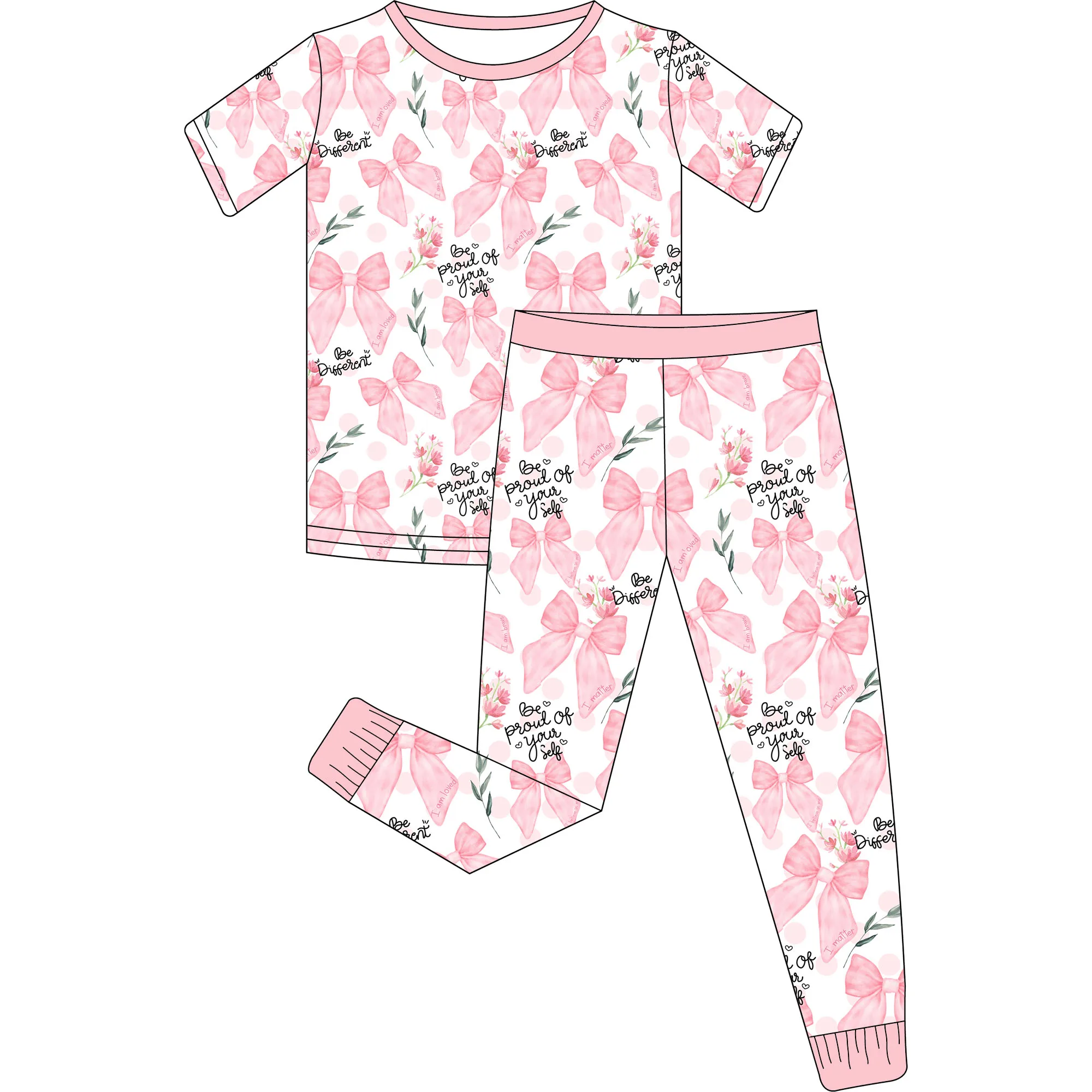 Firefly Prints Bamboo Kids Pajama Set Soft Breathable Sleepwear Eco Friendly Kids Two Piece Nightwear Wholesale - Image 2