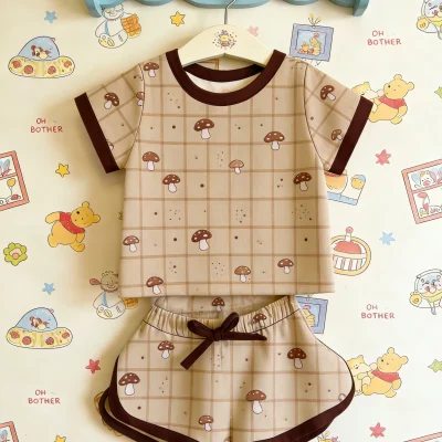 ODM Manufacturer Direct Kids Casual Wear Baby Clothes Soft Lounge Set Bamboo Two Piece Comfy Loungewear Infant Wholesale