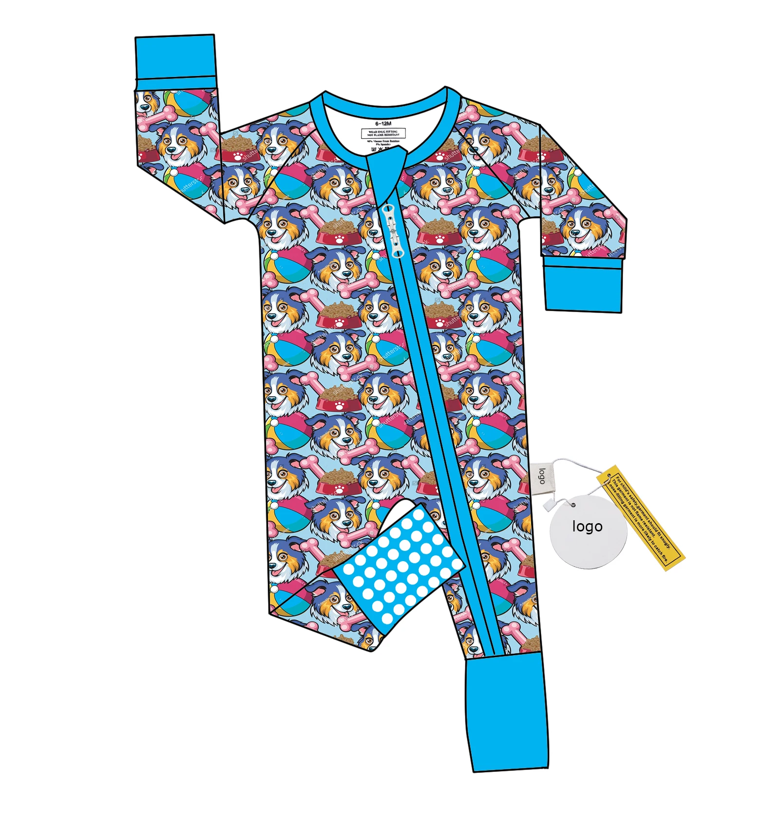 Children Onsies Clothes Balloon Design Birthday Gift Organic Bamboo Zipper Clothes Baby - Image 3