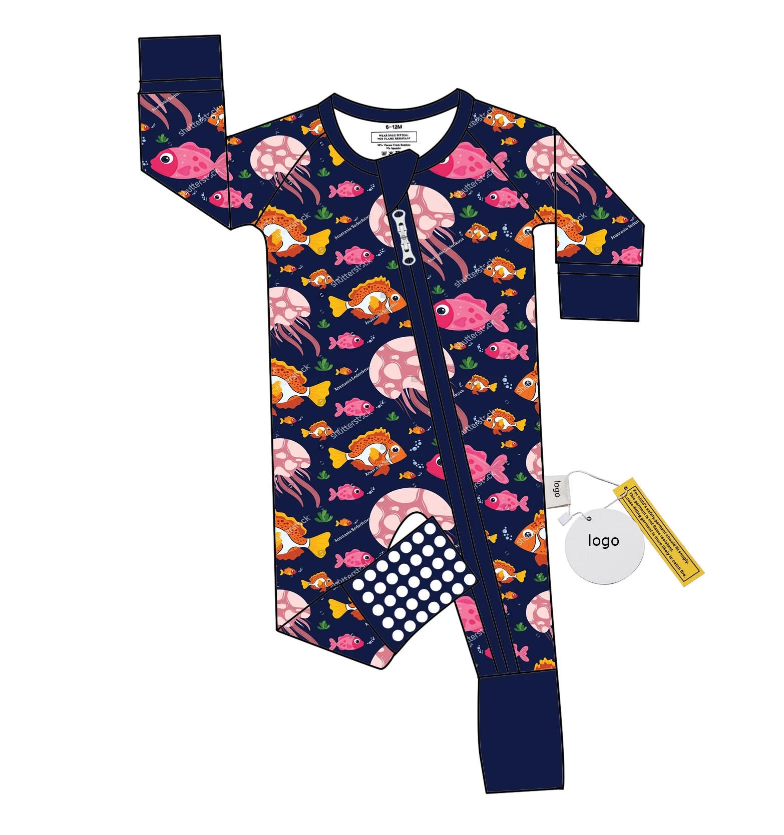 Children Onsies Clothes Balloon Design Birthday Gift Organic Bamboo Zipper Clothes Baby - Image 5
