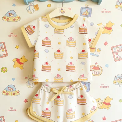 ODM Manufacturer Direct Premium Bamboo Lounge Set Baby Infant Soft Two Piece Casual Wear Wholesale Fast Delivery