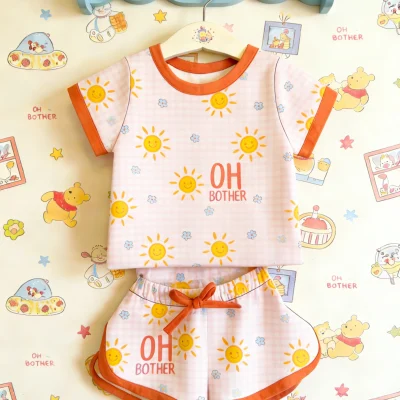 Soft Two Piece Baby Clothes Casual Wear ODM Manufacturer Direct Bamboo Lounge Set Kids Comfy Loungewear Wholesale Fast Shipping