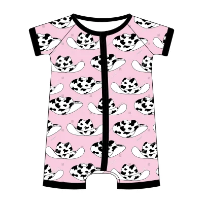 Custom Western Style Kids Shortie OEKO Certificated Toddler Pajamas Zippers Closure Kids Sleepwear Baby Clothes Baby Pajamas