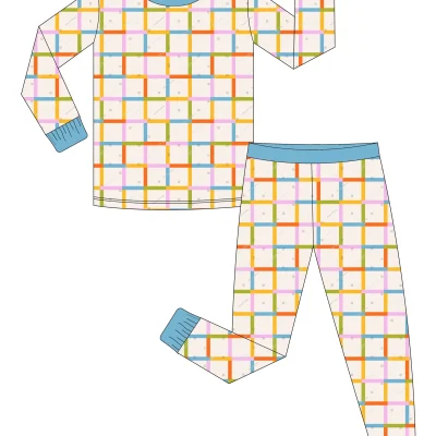 Kids Stripe Print Wholesale Baby Clothing Set Bamboo Pajamas Home Sleepwear Kids Clothing Sets