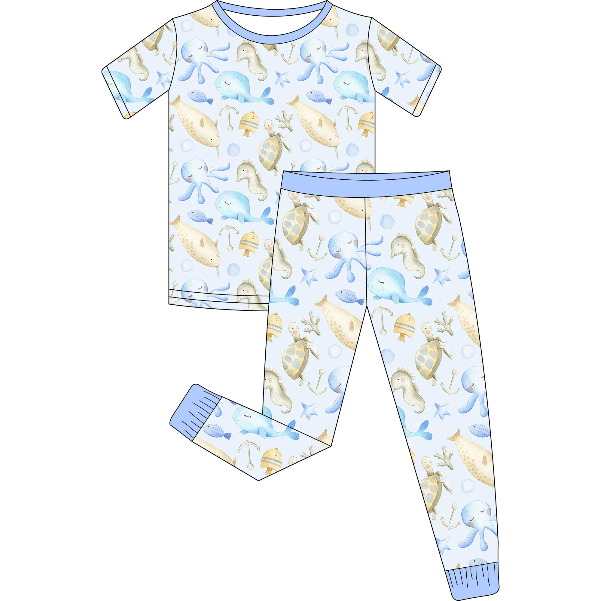Firefly Prints Bamboo Kids Pajama Set Soft Breathable Sleepwear Eco Friendly Kids Two Piece Nightwear Wholesale - Image 5