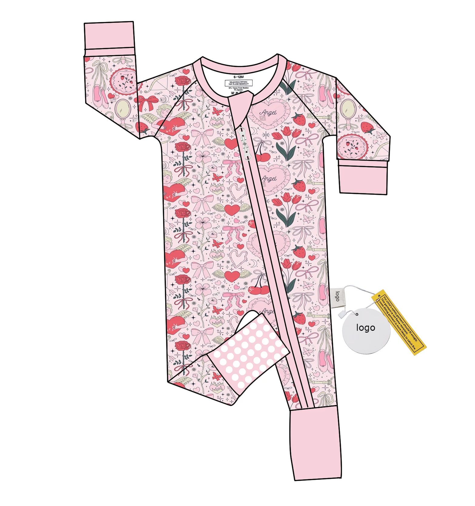 Children Onsies Clothes Balloon Design Birthday Gift Organic Bamboo Zipper Clothes Baby - Image 4