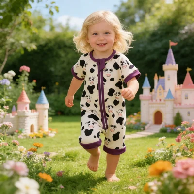 Dreamy Soft Baby Shortie Anti Wrinkle Romper Breathable Bamboo Wear for Little Ones