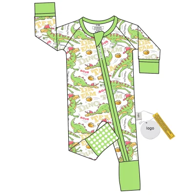 Children Onsies Clothes Balloon Design Birthday Gift Organic Bamboo Zipper Clothes Baby