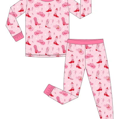 Kids Toddler Pajamas 2 Piece Pjs Top and Pants Set 95% Viscose Bamboo+5% Spandex Sleepwear Baby Clothes Full Custom OEM Service