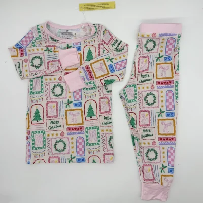 Christmas Bamboo Baby Collection Enfants High-Quality Holiday Sleepwear & Onesies Digital Printing Baby Clothes