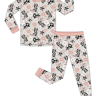 Hot Selling Bamboo Toddler Pajamas Eco Friendly Toddler Sleepwear  for Kids Custom Kids 2 Piece Sleepwear