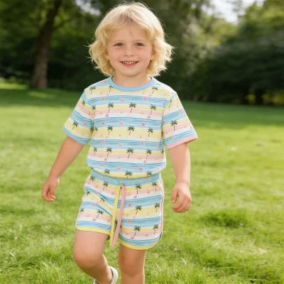 Ultra Soft Bamboo Baby Pajamas Set Breathable Short Sleeve Kids Nightwear Cozy Baby Girl Lounge Wear for All Seasons