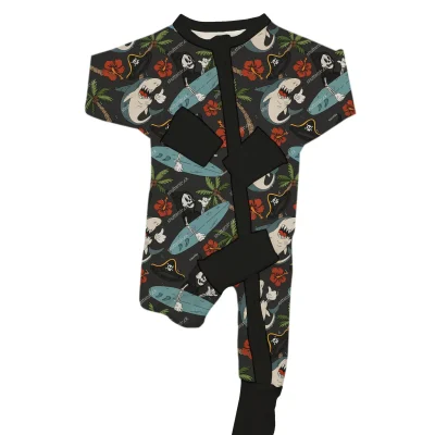 JAYE Wholesale Baby Romper Little Sleepers Kids Bamboo Baby Clothes Bamboo Viscose Pajamas Double Zipper Bamboo