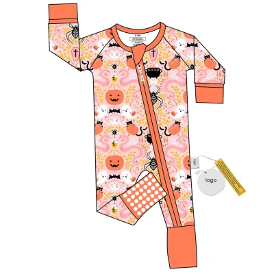 Custom Print Bamboo Baby Rompers Zipper Footed Sleeper for Onesies for Toddlers Comfortable Baby Pajamas