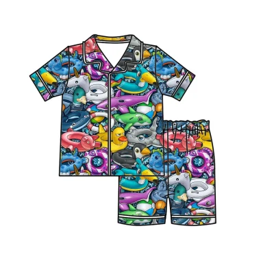 JAYE Bamboo Rayon Spandex Toddler Pajamas Romper Set Front Sleepn Play Sleeper Infant Baby Clothes Two Pieces Set