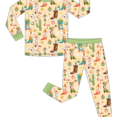Custom Printed  Bamboo Baby Clothing Sets Baby Pajamas Set Long Sleeve Newborn Clothes 2pcs Wholesale Newborn Baby Clothes