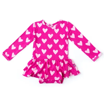Vintage Valentine's Day Creative Girls Long Sleeve Newborn Dress Clothing