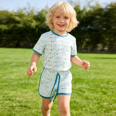 Cute Animal Print Baby Pajamas Set Lightweight Short Sleeve Kids Sleepwear Skin-friendly Infant Girl Clothes