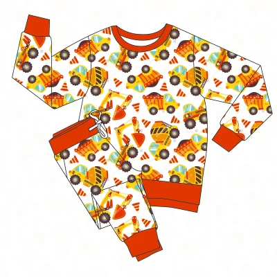 Unisex Organic Pullover Long Sleeve Pants Soft Bamboo Baby Tracksuit Set for Newborn Boy Girl Wholesale for Spring