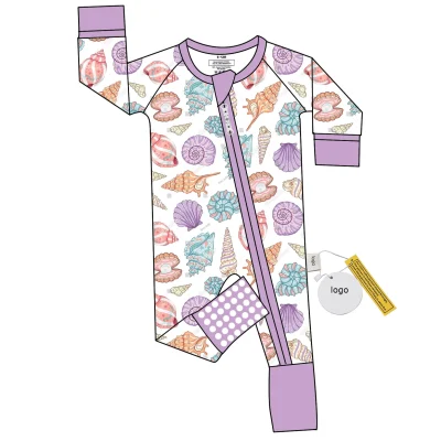 Bamboo Baby Romper Jumpsuit Coverall Onesie 95% Bamboo 5% Spandex Zipper Cloth Sleeper