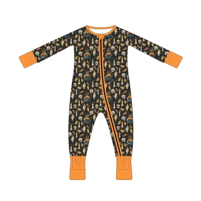 Nighttime Baby Jumpsuit - Halloween Soft Zippy Romper Sleepwear | Bamboo Pajamas for Infants