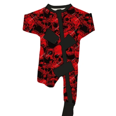 Halloween Baby Bamboo OEM Infant Wear Supplier Zippy Romper Outfit Baby Clothes Sets for Holiday Custom Print Pajamas