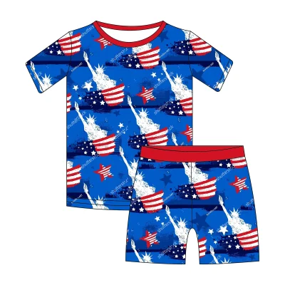 ODM Manufacturer Direct Soft Bamboo Short Set Kids Baby Clothes Breathable Wholesale Fast Shipping