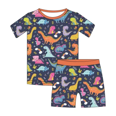 Exquisite Girls Bamboo Rayon the Wiggles Print Children Clothes Outfit