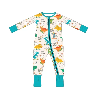 Best Sale Dinosaurs Pattern Baby Pajamas Unisex Kids Sleeping Wear Custom Stamp Baby Clothes Infant Clothes