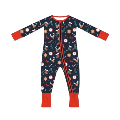 Toddler Christmas Pajamas - Best Selling Zippy | Green Romper with Bell Details