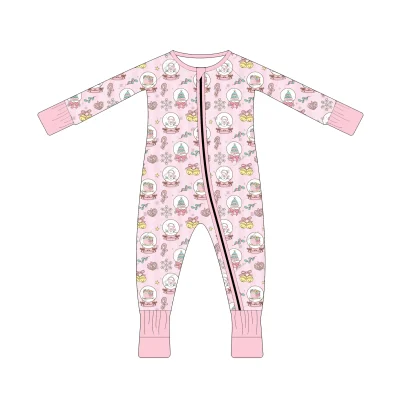Custom Prints Christmas Bamboo Baby Adult Sleepwear Pajamas Many Style