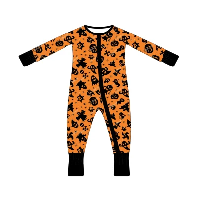 Nighttime Baby Jumpsuit - Halloween Soft Zippy Romper Sleepwear | Bamboo Pajamas for Infants Discount