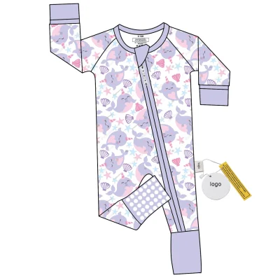 Customizable Zippered Baby Rompers Soft Infants Sleepwear Made Bamboo Newborn Pajamas Crawling Suits Knitted Love