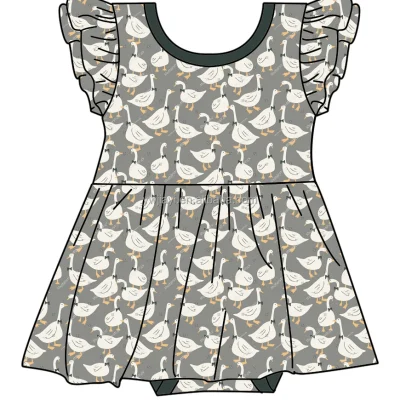 Brand New High Quality Baby Girl Twirl Dress Custom Logo Toddler Bodysuit Short Sleeve Baby Dress Kids Clothing