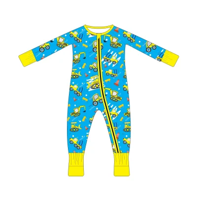 2025 New Trend Baby Romper Double YKK Zipper Kids Sleeper Custom Size Baby Pajamas 220g