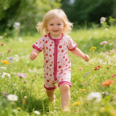 Dreamy Baby Girl Shortie Skin Friendly Toddler Pajamas Softness Kids Sleeping Wear Zippers Closure Kids Clothing Baby Clothes