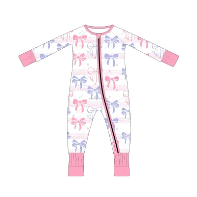 Best Choice 2025 New Custom Baby Bamboo Clothing Folded Cuff Kids Romper Stretchy Toddler Sleepwear