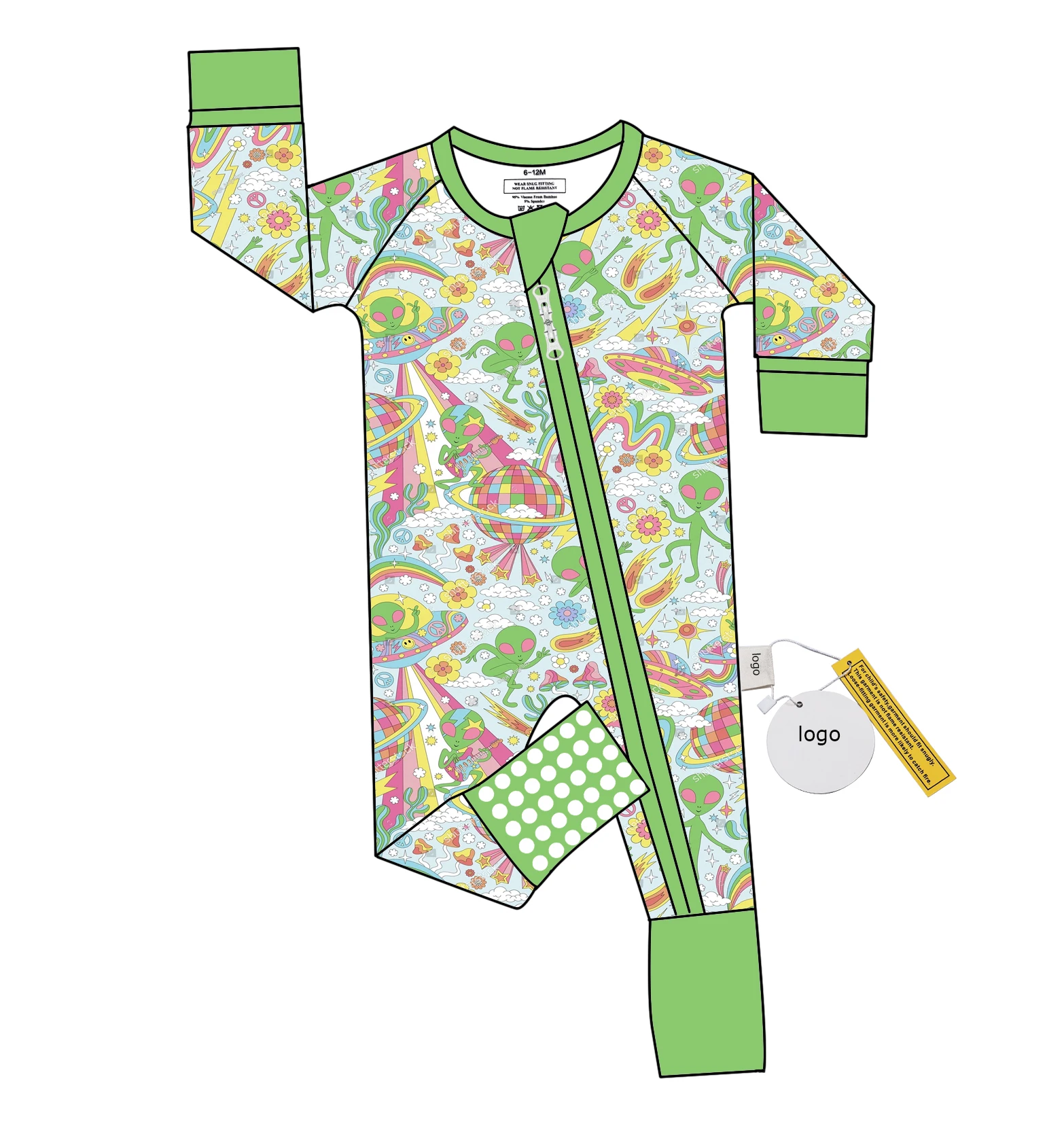 Children Onsies Clothes Balloon Design Birthday Gift Organic Bamboo Zipper Clothes Baby - Image 2
