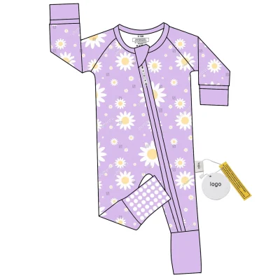 Bamboo Baby Onesie  Bamboo Zipper Pajamas Baby Custom Newborn Baby Clothes Bamboo Kids Autumn Clothes