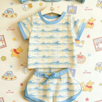 Wholesale Fast Shipping Custom Soft Baby Clothes Bamboo Lounge Set Kids Comfy Two Piece Infant Casual Wear Loungewear ODM